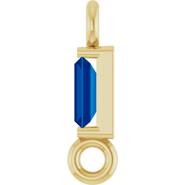 Natural Blue Sapphire Link, 2.31 mm x 8.89 mm
