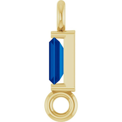 Natural Blue Sapphire Link, 2.31 mm x 8.89 mm
