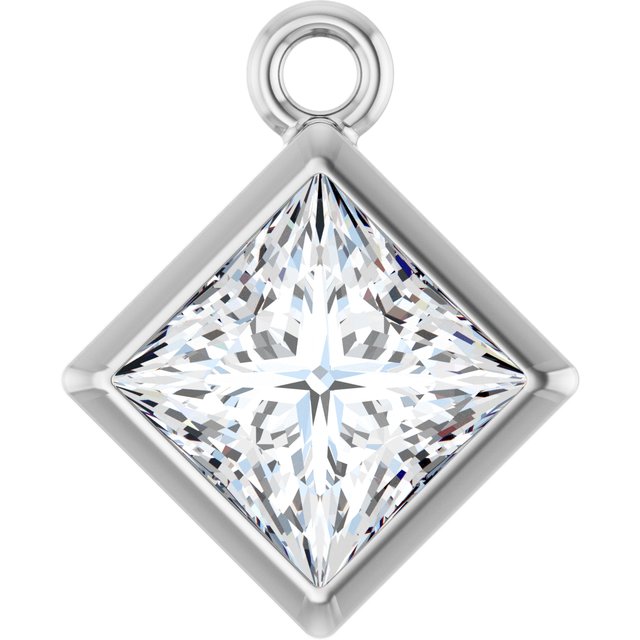 1/2 CT Natural Diamond Dangle, 7.74 mm x 9.53 mm