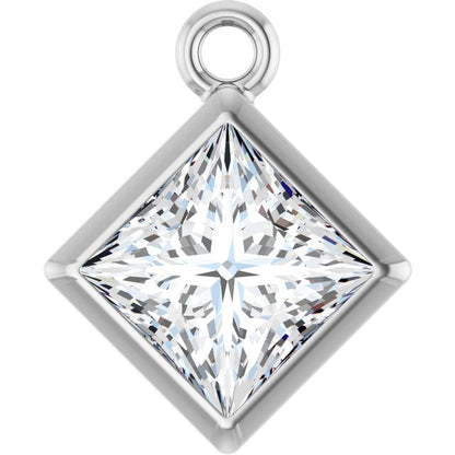 1/2 CT Natural Diamond Dangle, 7.74 mm x 9.53 mm