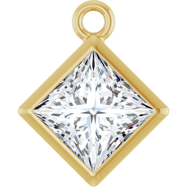 1/2 CT Natural Diamond Dangle, 7.74 mm x 9.53 mm