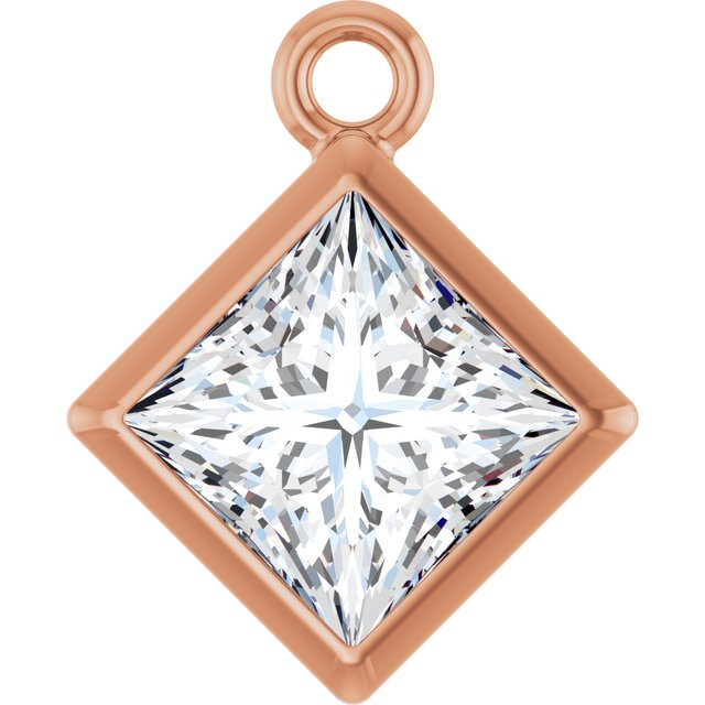 1/2 CT Natural Diamond Dangle, 7.74 mm x 9.53 mm