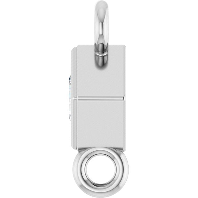 .05 CT Natural Diamond Link, 4.25 mm x 4.25 mm, Square Bezel-Set