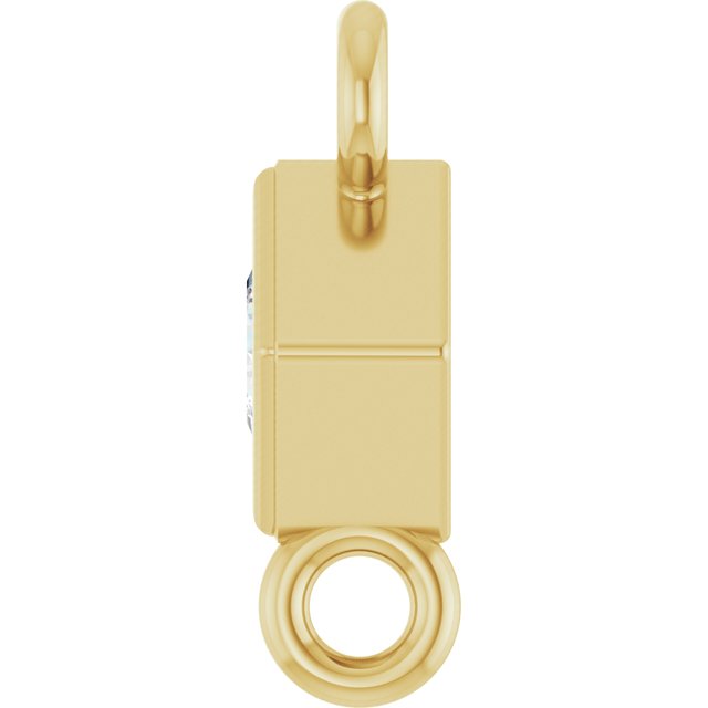 .05 CT Natural Diamond Link, 4.25 mm x 4.25 mm, Square Bezel-Set