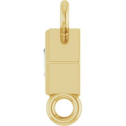 .05 CT Natural Diamond Link, 4.25 mm x 4.25 mm, Square Bezel-Set