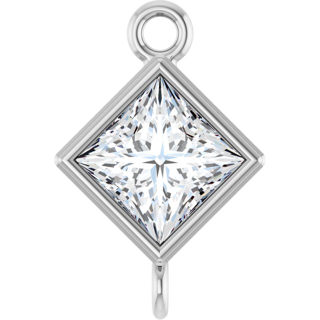 1/6 CT Lab-Grown Diamond Link, 5.5 mm x 5.5 mm, Square Bezel-Set