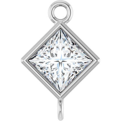 1/6 CT Lab-Grown Diamond Link, 5.5 mm x 5.5 mm, Square Bezel-Set