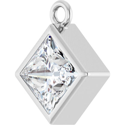 1/2 CT Natural Diamond Dangle, 7.74 mm x 9.53 mm
