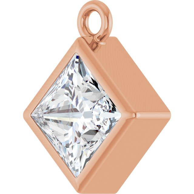 1/2 CT Natural Diamond Dangle, 7.74 mm x 9.53 mm