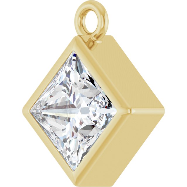 1/2 CT Natural Diamond Dangle, 7.74 mm x 9.53 mm