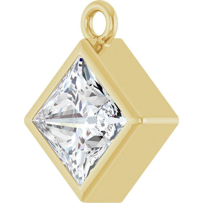 1/2 CT Natural Diamond Dangle, 7.74 mm x 9.53 mm
