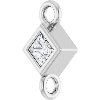 .05 CT Natural Diamond Link, 4.25 mm x 4.25 mm, Square Bezel-Set