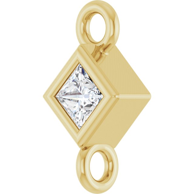 .05 CT Natural Diamond Link, 4.25 mm x 4.25 mm, Square Bezel-Set