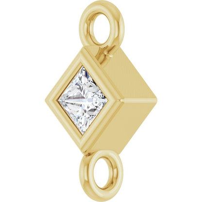 .05 CT Natural Diamond Link, 4.25 mm x 4.25 mm, Square Bezel-Set