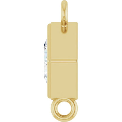 1/6 CT Natural Diamond Link, 5.5 mm x 5.5 mm, Square Bezel-Set