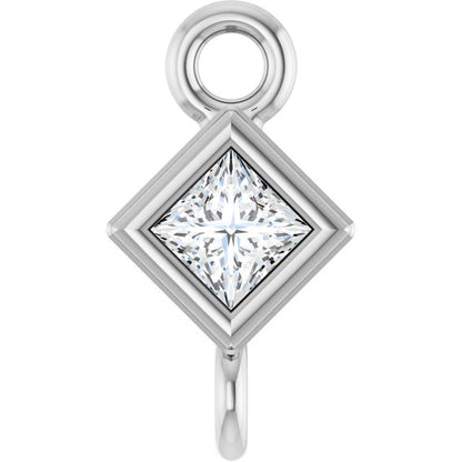 .05 CT Natural Diamond Link, 4.25 mm x 4.25 mm, Square Bezel-Set