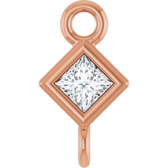 .05 CT Natural Diamond Link, 4.25 mm x 4.25 mm, Square Bezel-Set