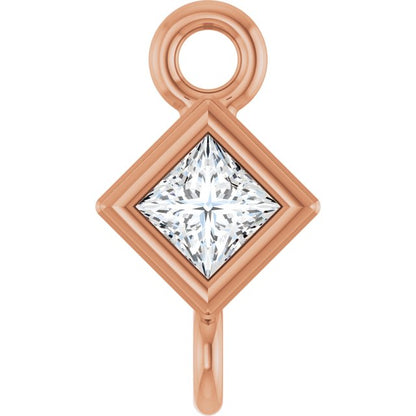 .05 CT Natural Diamond Link, 4.25 mm x 4.25 mm, Square Bezel-Set
