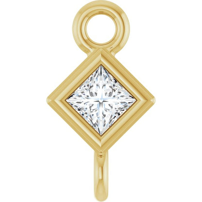 .05 CT Natural Diamond Link, 4.25 mm x 4.25 mm, Square Bezel-Set