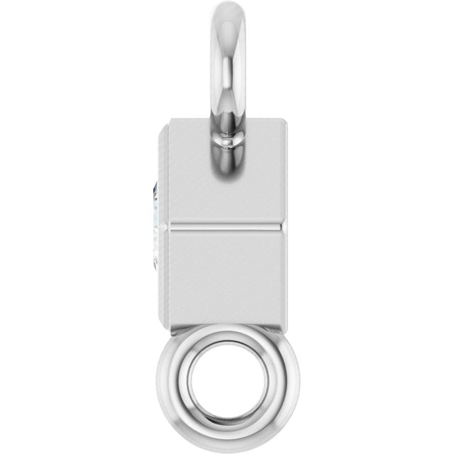 .025 CT Natural Diamond Link, 3.25 mm x 3.25 mm, Square Bezel-Set