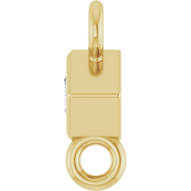 .025 CT Natural Diamond Link, 3.25 mm x 3.25 mm, Square Bezel-Set