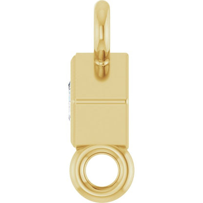 .025 CT Natural Diamond Link, 3.25 mm x 3.25 mm, Square Bezel-Set