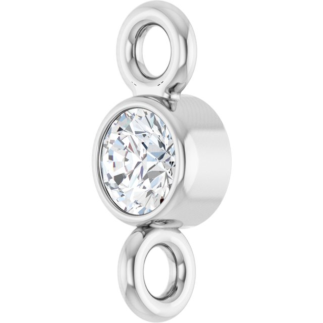 .05 CT Natural Diamond Link, 2.7 mm x 6.6 mm, Round Bezel-Set