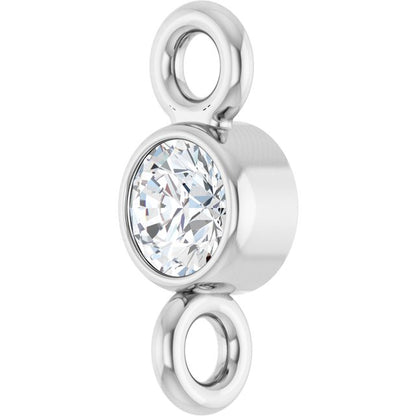 .05 CT Natural Diamond Link, 2.7 mm x 6.6 mm, Round Bezel-Set