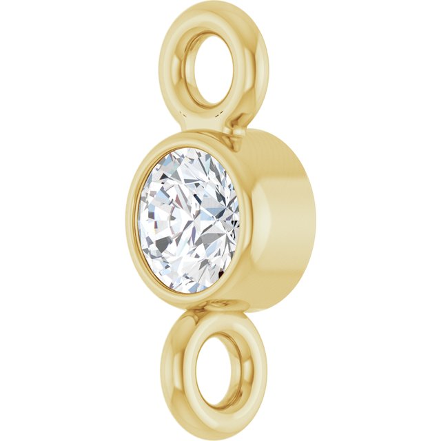 .05 CT Natural Diamond Link, 2.7 mm x 6.6 mm, Round Bezel-Set