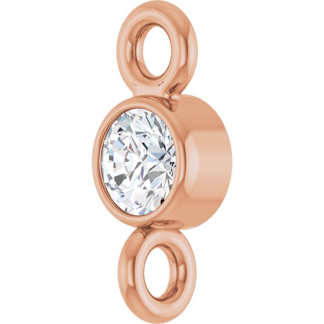.05 CT Natural Diamond Link, 2.7 mm x 6.6 mm, Round Bezel-Set