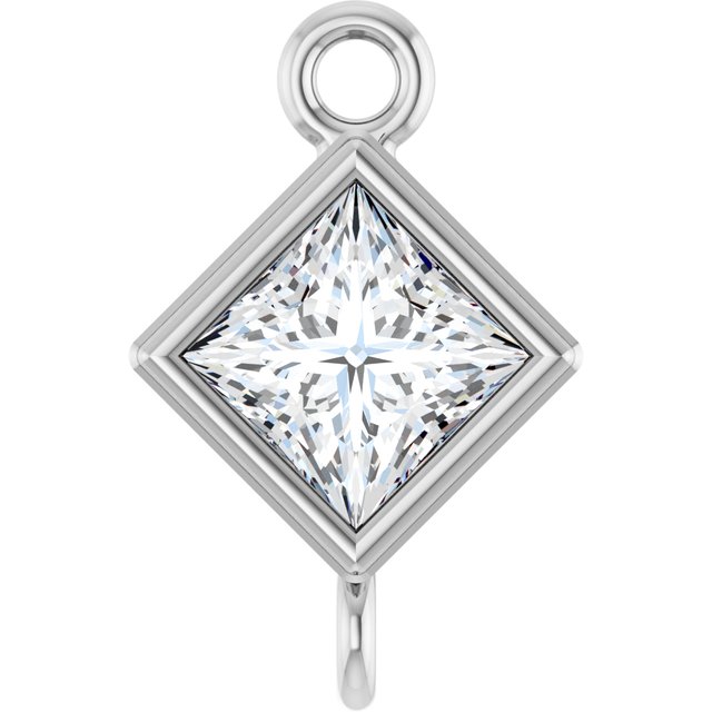 1/6 CT Natural Diamond Link, 5.5 mm x 5.5 mm, Square Bezel-Set