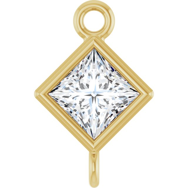 1/6 CT Natural Diamond Link, 5.5 mm x 5.5 mm, Square Bezel-Set
