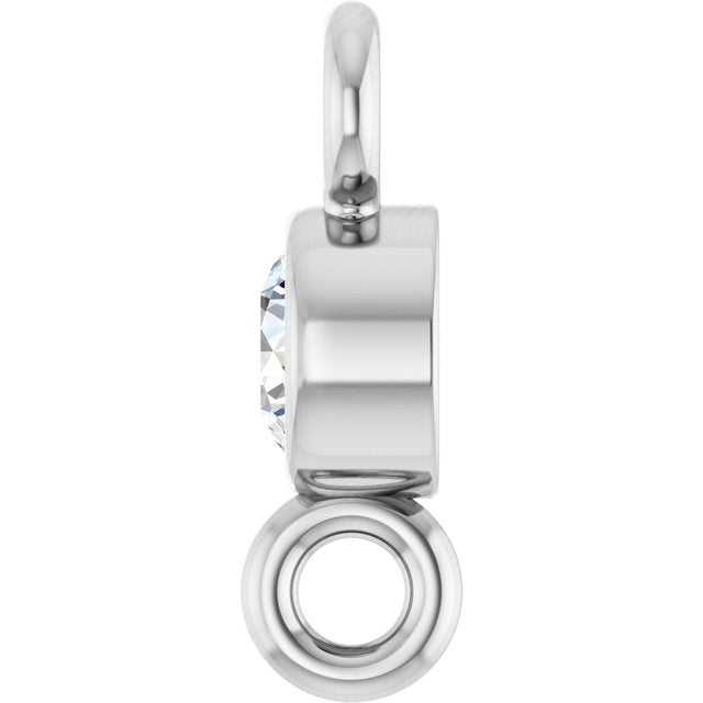 .05 CT Natural Diamond Link, 2.7 mm x 6.6 mm, Round Bezel-Set