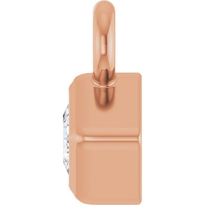 14K Rose Gold .025 CT Natural Diamond Dangle