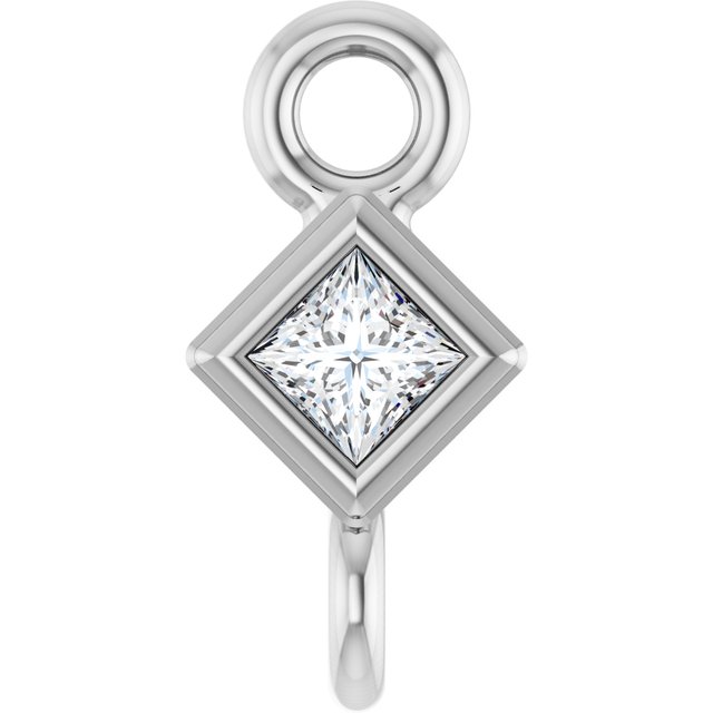 .025 CT Natural Diamond Link, 3.25 mm x 3.25 mm, Square Bezel-Set