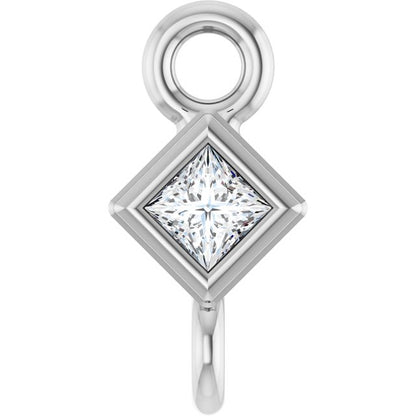 .025 CT Natural Diamond Link, 3.25 mm x 3.25 mm, Square Bezel-Set