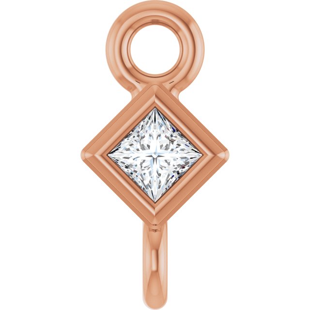 .025 CT Natural Diamond Link, 3.25 mm x 3.25 mm, Square Bezel-Set