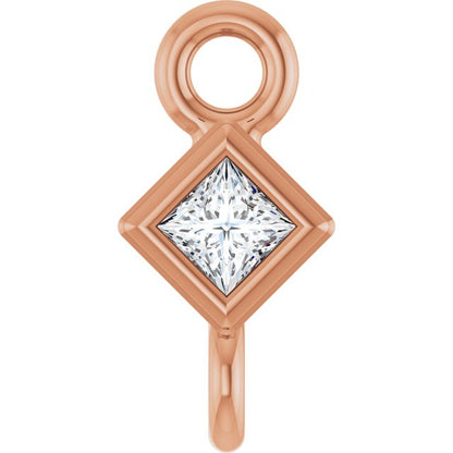 .025 CT Natural Diamond Link, 3.25 mm x 3.25 mm, Square Bezel-Set