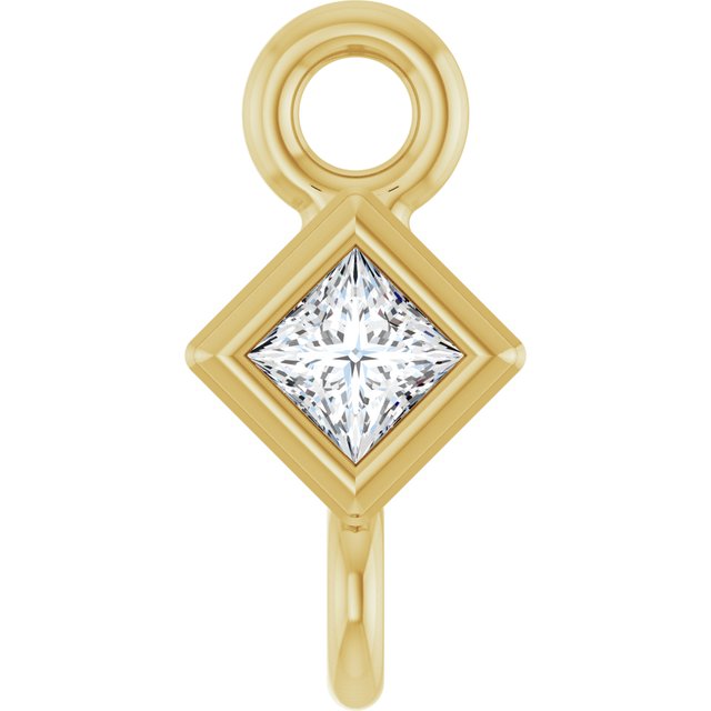 .025 CT Natural Diamond Link, 3.25 mm x 3.25 mm, Square Bezel-Set
