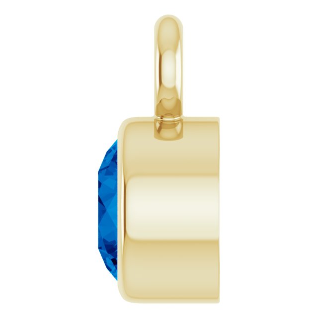 Lab-Grown Blue Sapphire Dangle, 3.5 mm x 5.5 mm