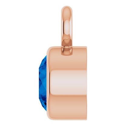 Lab-Grown Blue Sapphire Dangle, 3.5 mm x 5.5 mm
