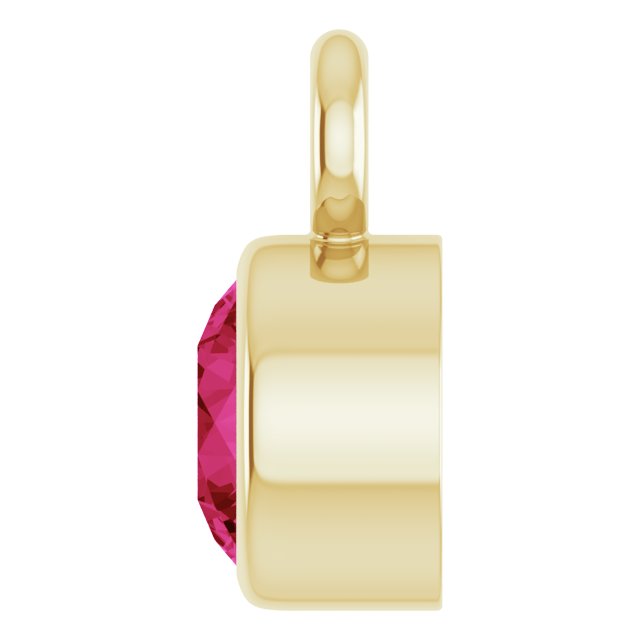 Lab-Grown Ruby Dangle, 3.5 mm x 5.5 mm