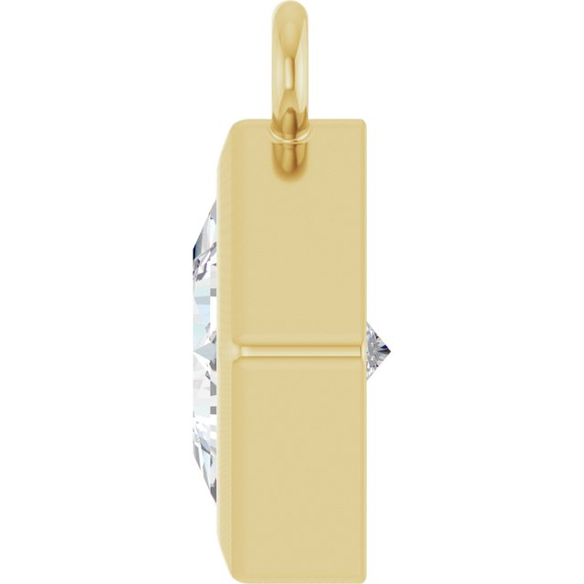 3/8 CT Natural Diamond Dangle, 7 mm x 7 mm