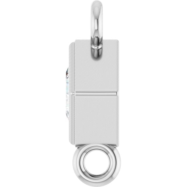 1/10 CT Natural Diamond Link, 4.75 mm x 4.75 mm, Square Bezel-Set