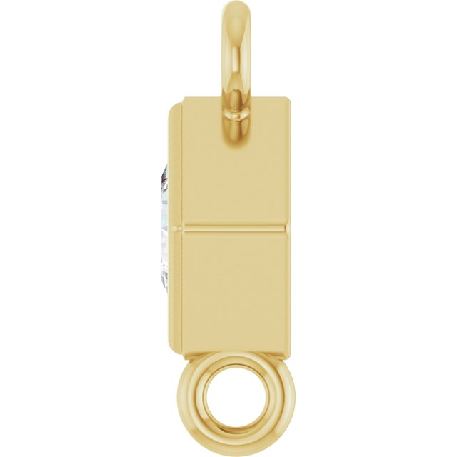 1/10 CT Natural Diamond Link, 4.75 mm x 4.75 mm, Square Bezel-Set