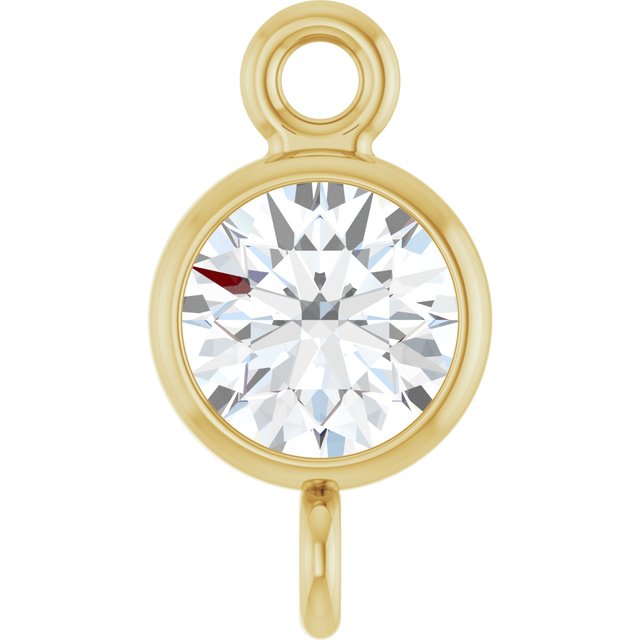 1/5 CT Natural Diamond Link, 4.5 mm x 8.3 mm, Round Bezel-Set
