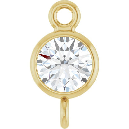 1/5 CT Natural Diamond Link, 4.5 mm x 8.3 mm, Round Bezel-Set