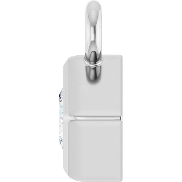 Platinum Square .05 CT Natural Diamond Dangle