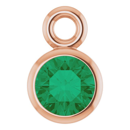 Lab-Grown Emerald Dangle, 3.5 mm x 5.5 mm