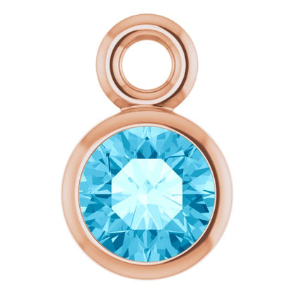 Natural Aquamarine Dangle, 3.5 mm x 5.5 mm